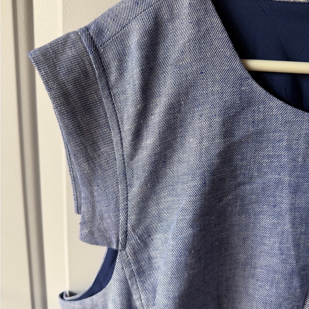 NWT J. Crew Blue Linen Resume Sheath Dress - Picture 3 of 5
